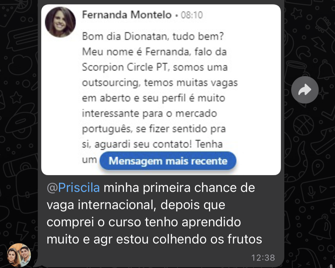 Feedback sobre oportunidade internacional em Portugal